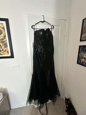 Oyisha Fashion Classic Strapless Sequin Mermaid Evening Gown